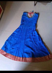 Blue Embroidered Anarkali Dress