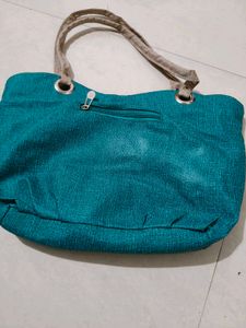 Teal &amp; Beige Tote Bag