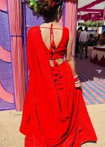 Red Embroidered Lehenga Choli Set