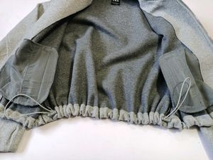 ZARA Gray Oversized Bomber Jacket | Size L XL