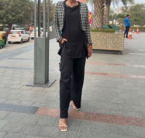 Houndstooth Cropped Jacket