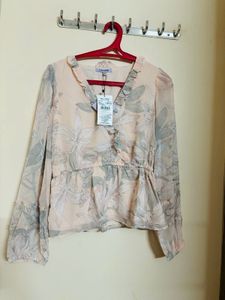 New Floral Printed Wrap Top