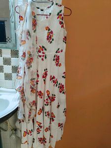 White Anarkali Kurta With Dupatta