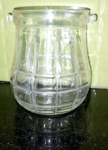 GLASS ICE CUBE JAR
