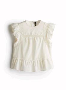 Brand new H&M white Ruffled Sleeveless Top
