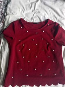 Women Embellished Pearl Top