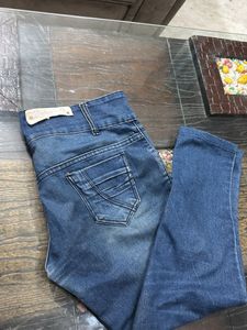 Blue High Waist Denim Jean