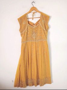 Sandal Beaded Anarkali Dress Offer Price