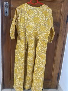 Yellow Floral Print Maxi Dress