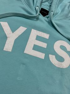Blue 'YES' Graphic Hoodie