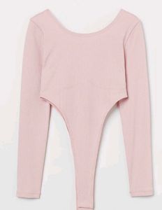 h&amp;m Ribbed Bodysuit Top
