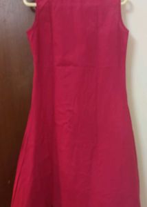 Pink And Orange 2 Layered Dress/Kurti, Size-XS