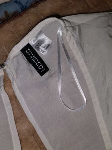 White H&amp;M Tie Front Top