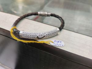 Pure Silver Leather Belt Kada 💯😍