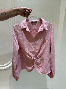 Pink Button-Down Top