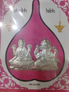 Ganeshji Nd Laxmi JiShubh Labh Silver Plated Fram
