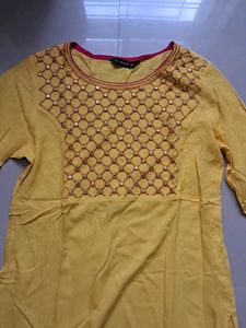 Yellow Embellished Kurta