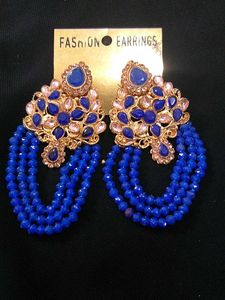 Blue Beaded Earrings