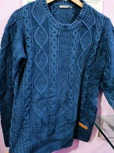 Blue Cable Knit Sweater