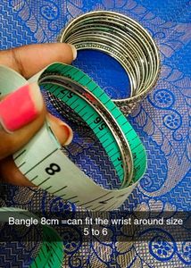 Multi Color Stone Silver Coted Bangles