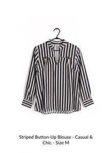 Chic & Versatile Striped Button-Up Blouse