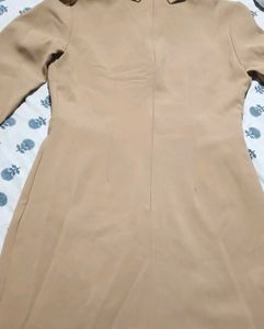 Elegant Beige Sheath Dress (⁠｡⁠•̀⁠ᴗ⁠-⁠)⁠✧