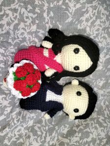 Crochet Wedding Couple Dolls