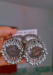 Silver Jhumka Earrings