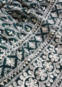 Green &amp; White Smocked Sun Dress