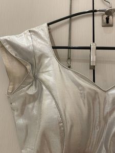 Boutique stitched silver corset blouse