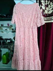 ✨ Elegant Pink Lace Dress – Size M ✨
