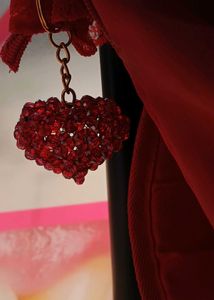 Red Crystal Heart Keychains