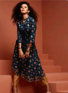 Beautiful navy Blue Asymmetric kurta