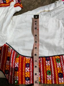 Garba Lehenga White