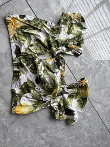 Lemon Print Crop Top