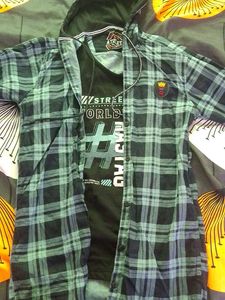 Stylish Plaid Shirt with Hoodie