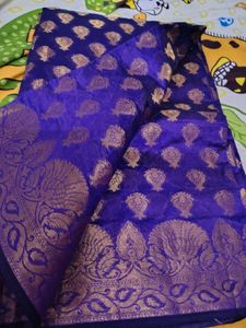 Elegant Blue Pure Banarasi Saree