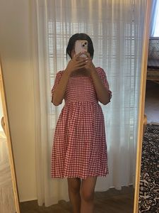 Red Gingham Mini Dress