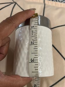 Set Of 3  Ceramic Storage Bottles With Stand