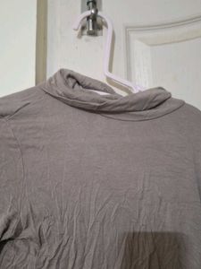 Beige Turtleneck Top