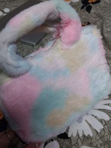 Pastel Furry Bow Purse