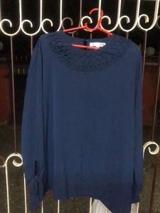 Navy Blue Long Sleeve Blouse/top