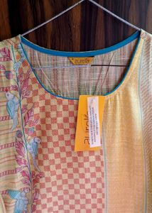Pastel Yellow Printed Kurta by Aurelia