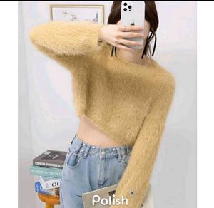 Crop Top Fuzzy Sweater