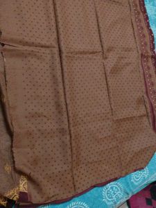 brown saree with blouse fix price 200
