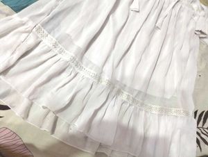 M Size White Short Kurti