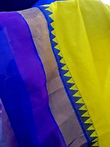 Elegant Yellow &amp; Blue Saree