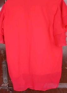 ❤️ Elegant Red Net Half-Sleeve Top for Women ❤️