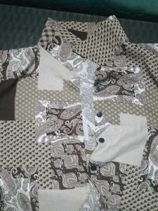 Vintage Patchwork Button-Down Shirt