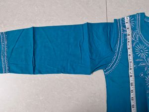 Blue Lucknowi Kurti